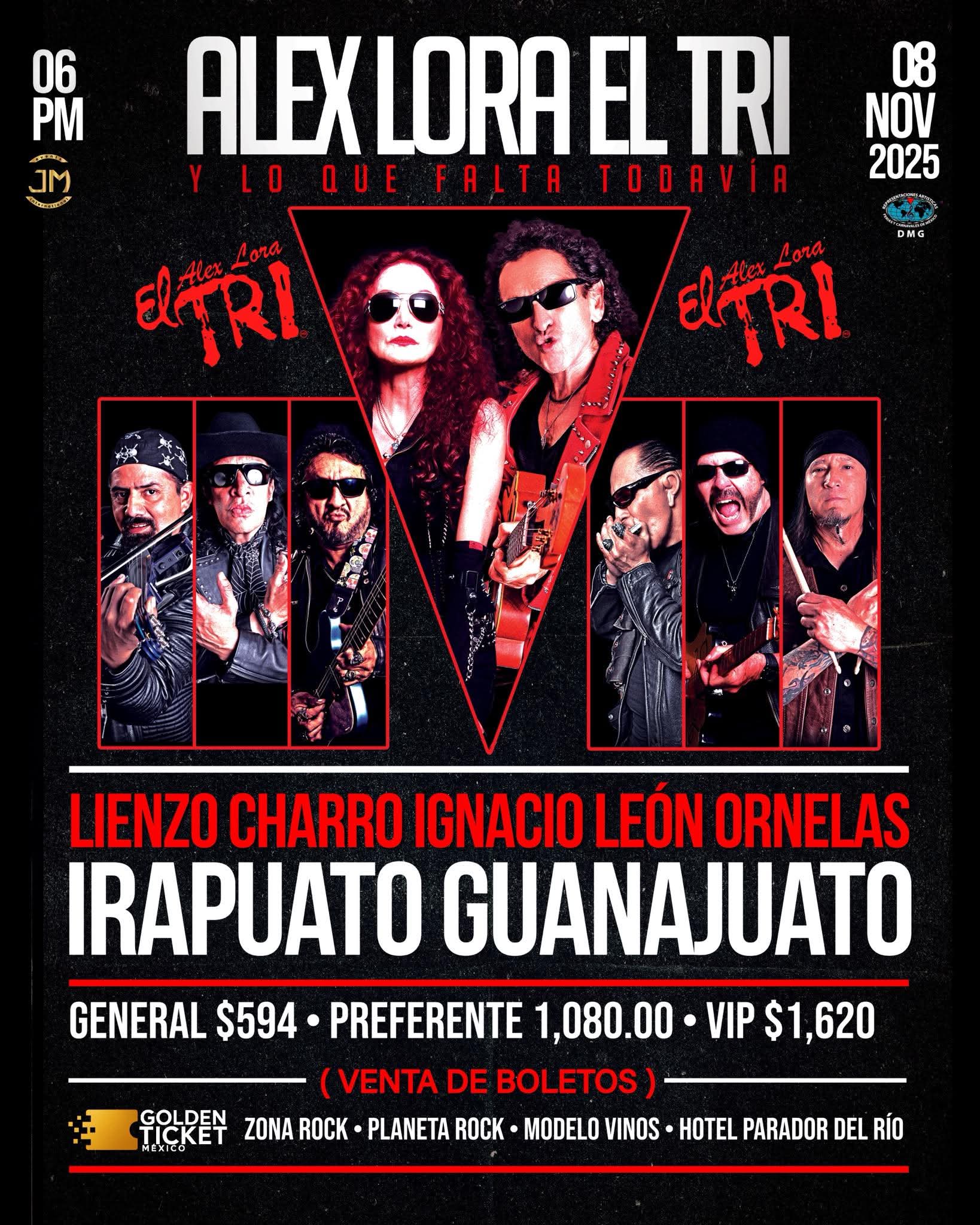 Álex Lora y El Tri en Irapuato 2025: fecha, boletos y precios del concierto