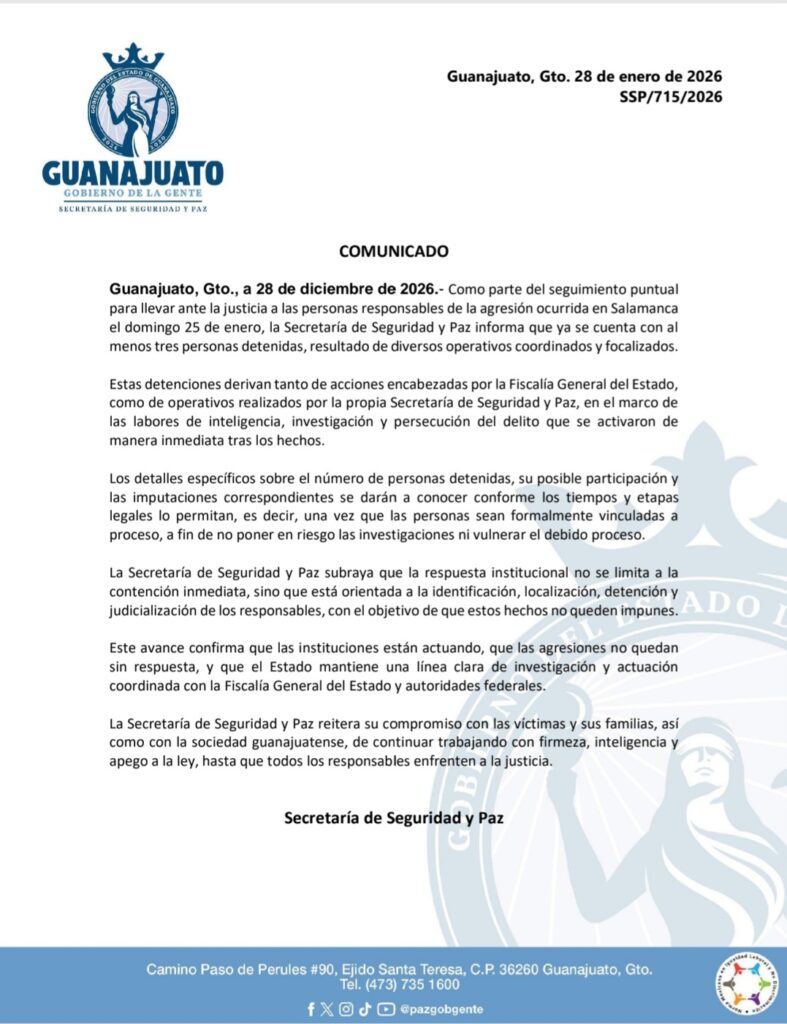 Tras ataque en Loma de Flores, autoridades detienen a tres implicados en masacre de Salamanca
