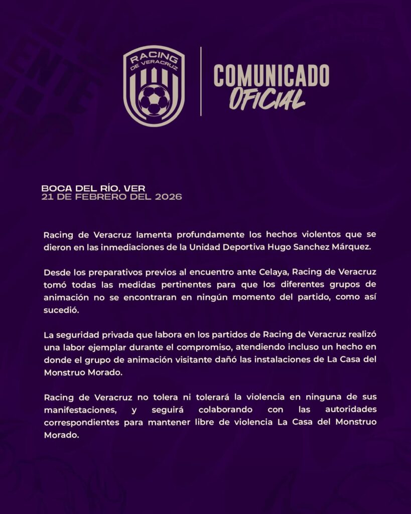 Aficionado del Club Celaya es asesinado tras riña con porras en Boca del Río; Liga Premier anuncia asamblea por violencia