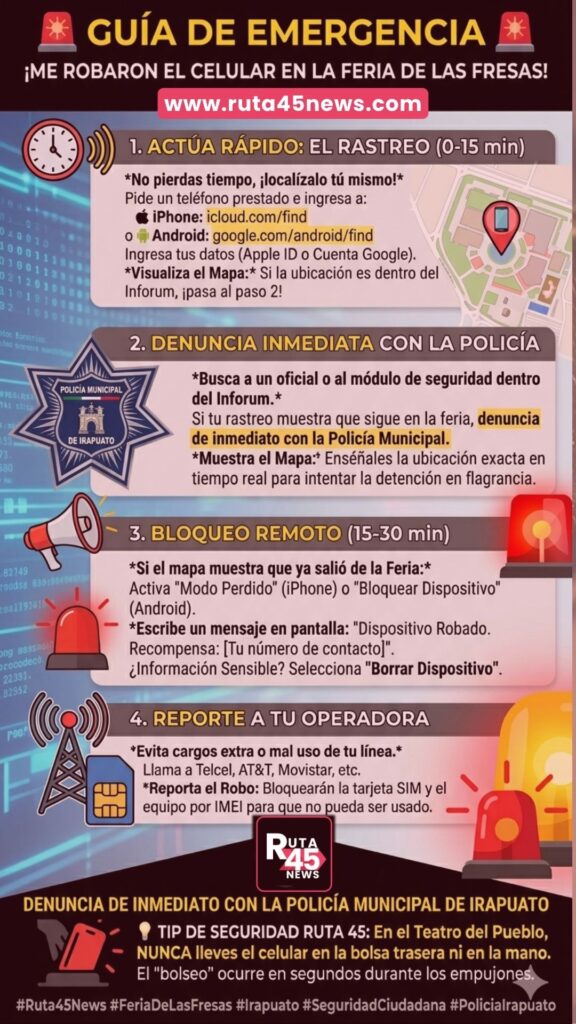 Caen 9: venían del Edomex a robar celulares en la Feria de las Fresas de Irapuato 2026